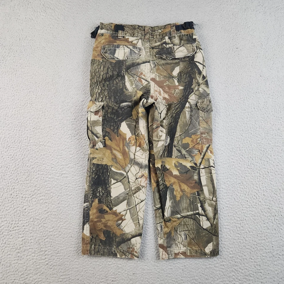Realtree Camouflaged Pants Medium 24x20 Hardwoods Cargo Pockets Outdoors Hunting - Image 2 of 4