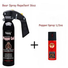 Feloiy Bear Repellent Self Defense Spray 16oz With 1 Pack Free Peper Spray 1/2oz