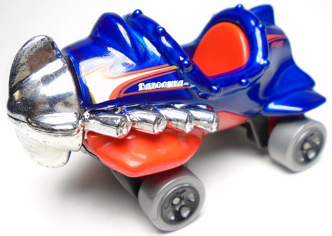 2018 HOT WHEELS HW FUN PARK BAZOOMKA BLUE 1:64 DIECAST 2 1/4" MISSILE CAR W/ RED