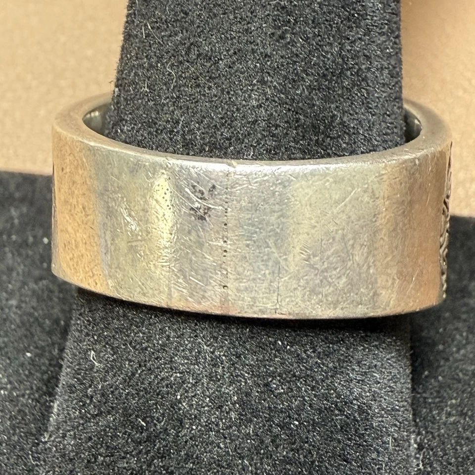 Konstantino Maltese Cross Chain-Loop Sterling Silver Ring w/ 18K Gold Sz 12 - Image 4 of 4