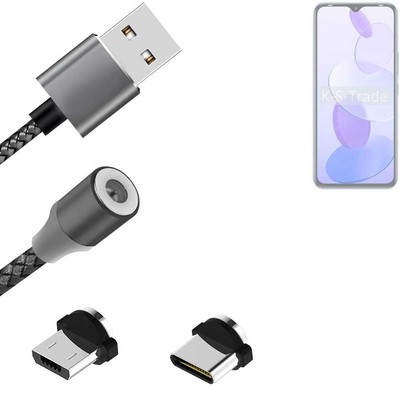 Daten-Lade-Kabel für Infinix Smart 6 Plus X6511G mit USB-Typ C und Micro-USB-Ad