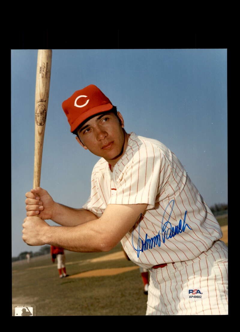 Johnny Bench PSA DNA Coa Signed 8x10 Photo Autograph Reds