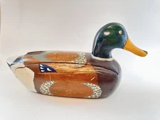 Vintage Wooden Mallard Duck Decoy Corded Phone Telephone Landline Rare Works!