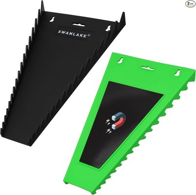 Magnetic Wrench Organizer 2-Piece, 32-Slot Drawer Storage, SAE ( Size: 32 Slot
