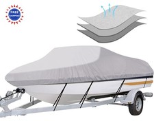 Trailerable Boat Cover 17 -19 Heavy Duty Waterproof Tarp Covers Storage Bag