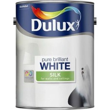 Dulux Pure Brilliant White Silk Emulsion Paint For Walls & Ceilings 5L