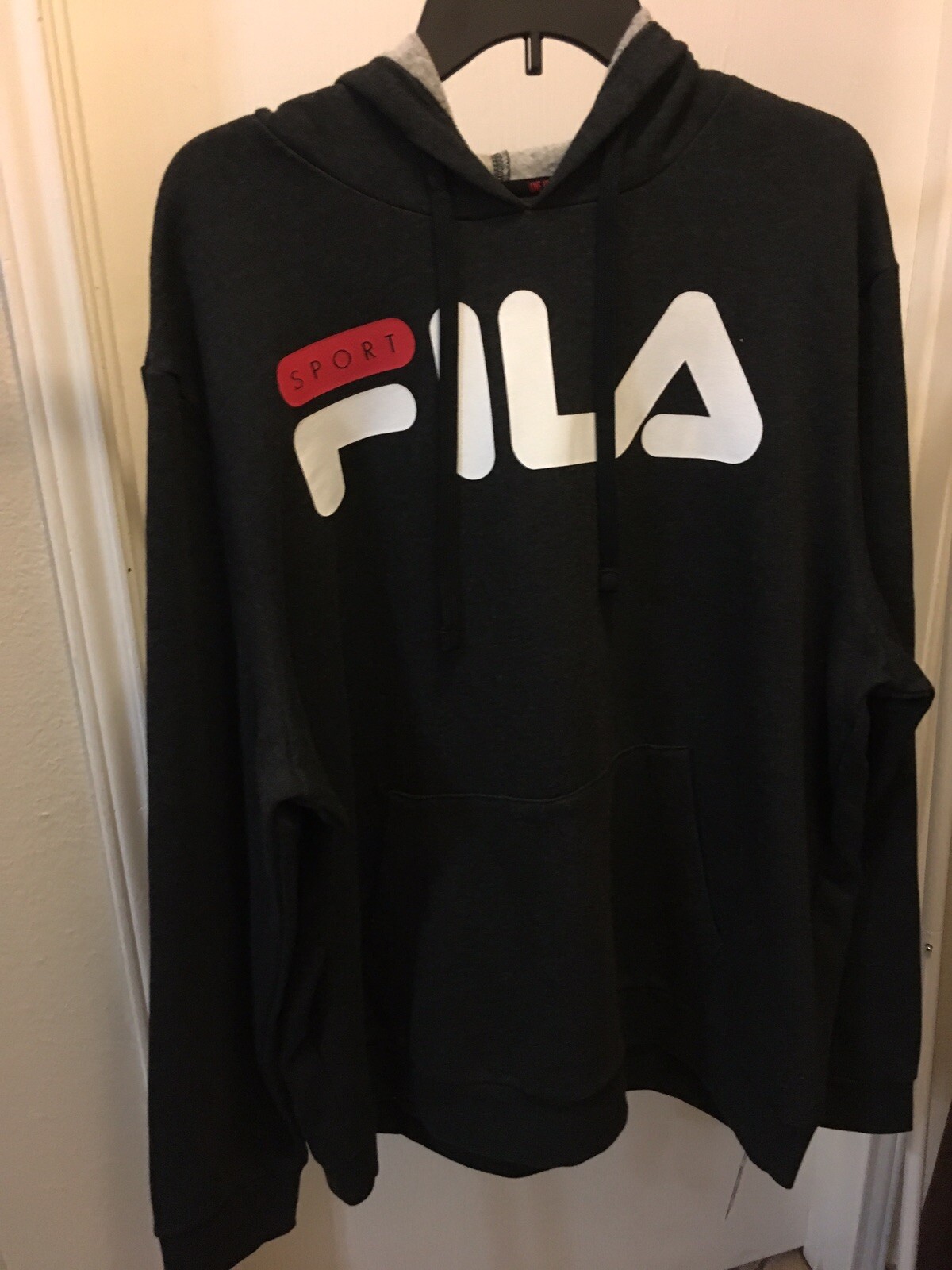 Felpa con cappuccio pullover Fila Sport da uomo in pile 2.0 nuova con etichette