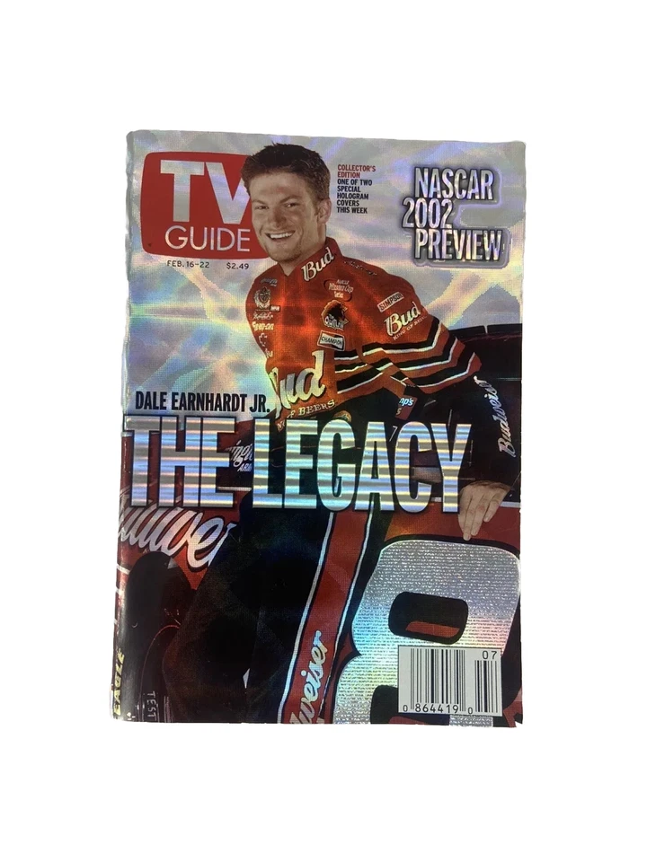 Guantes Dale Earnhardt Jr #8 NASCAR TV Guide 2002, edición holograma de coleccionista Foto 2 de 4