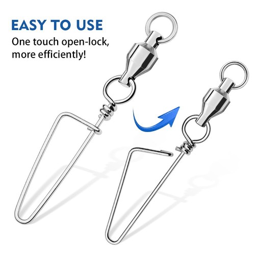 10pcs Fishing Fastlock Snaps bearing swivel pin 8-shaped ring connector 0#-10# - Picture 7 of 8