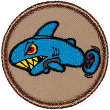 Shark Torpedo Patrol Patch - 2" Round Embroidered Patch