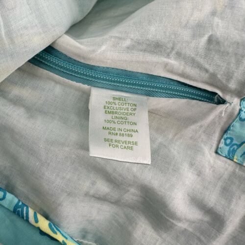 Lilly Pulitzer Shorely Blue Turquoise Embroidered Seashell Halter Top Size 4 - Picture 9 of 11