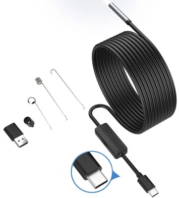 2M 6 LED USB Waterproof Endoscope Borescope Snake Video Camera 5mm PC & Android 
