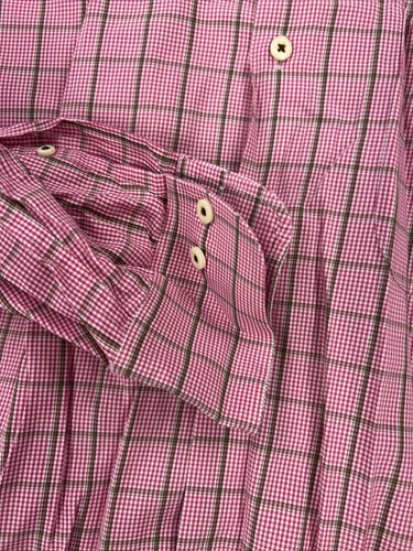 Peter Millar Men's Pink & Brown Plaid Cotton Dress Shirt XL $148 - Picture 7 of 8