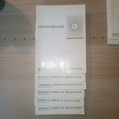 Grand Theatre Bordeaux programme operas and ballets 84-85 to 89-90
