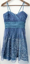 Morgan  Co. Dress Glitter Lace Prom Dress Shimmer Organza Embellished 11/12 M 