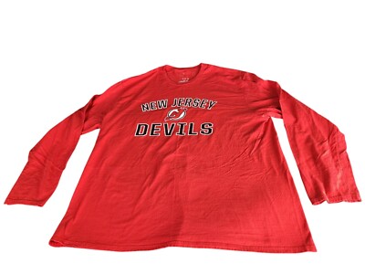 New Jersey Devils Fanatics Hockey Tshirt Men Sz XXL Red NHL