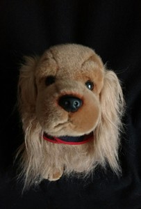 Russ Berrie Plush Tan Long Hair Cocker Spaniel Puppy Dog In Tartan