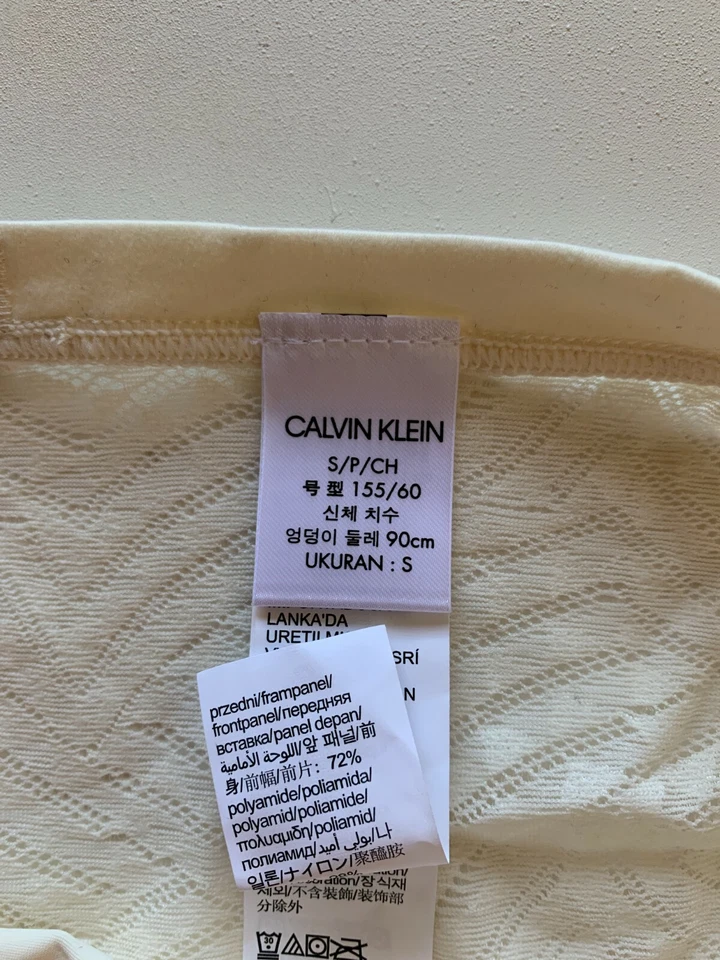 Lote de 3 bragas de bikini Calvin Klein talla S perfectamente ajustadas geométricas de encaje QF5131 Foto 4 de 4