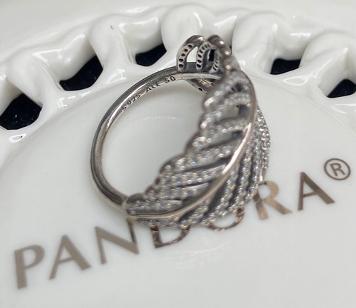 Authentic Pandora Light as a Feather Ring #190886CZ - Picture 3 of 6