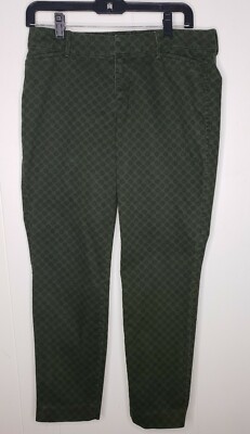Old Navy Women Pixie Pants Green Polka Dot Stretch Size 6