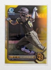 2022 Bowman Chrome Victor Acosta Yellow Refractor /75 #BCP-249 Cincinnati Reds