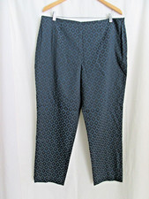 NEW Tommy Hilfiger 16 Teal  Black Geometric Print Pattern Westport Ankle Pant