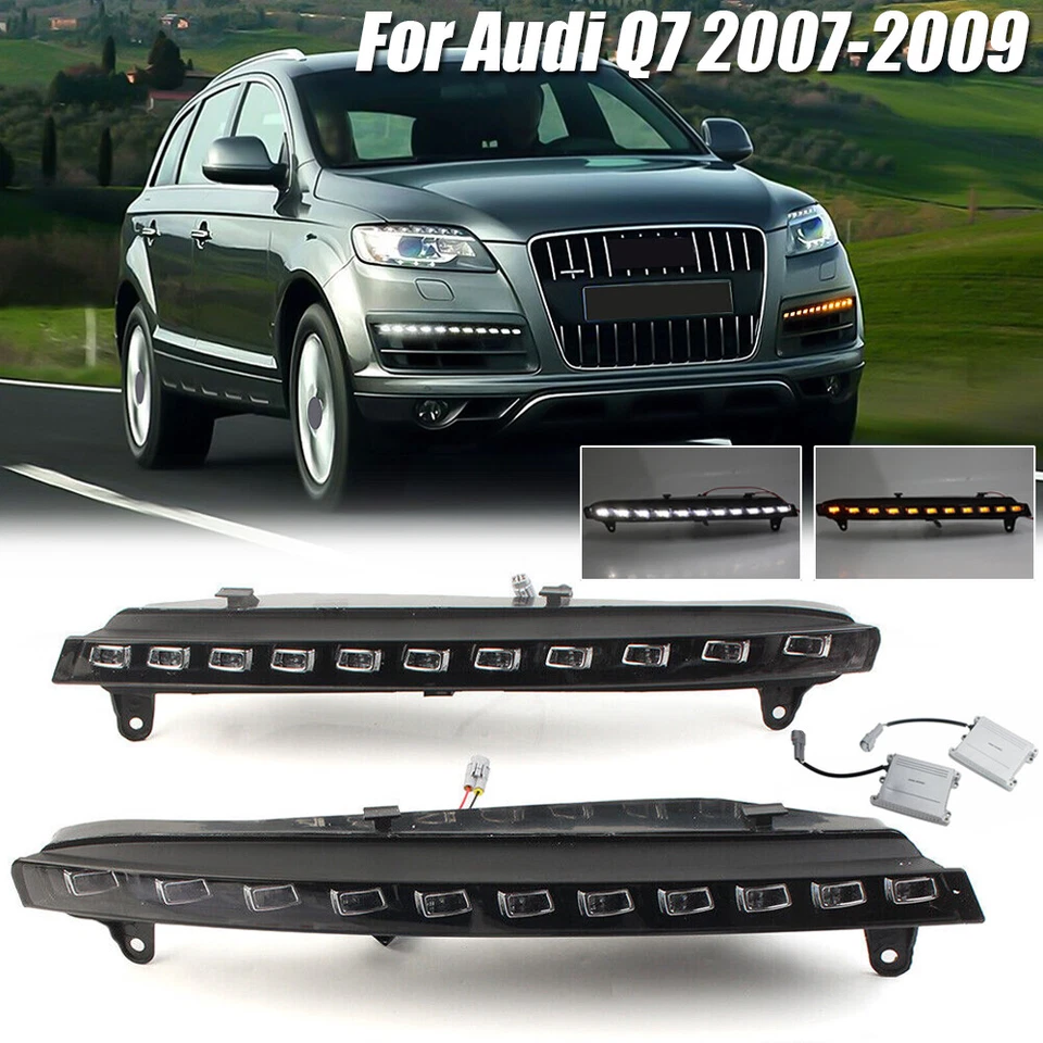 Paar Auto LED DRL Tagfahrlicht Flackern Blinker Nebel Lampe für Audi Q7 2007-09 - Bild 2 von 4