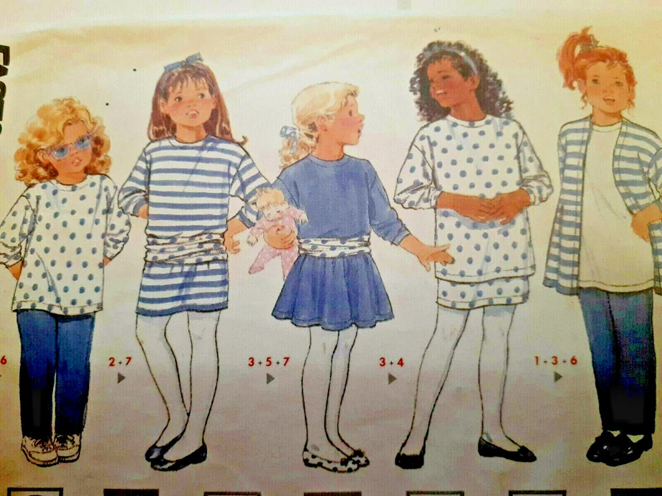 Jacket Dress Top Skirt Pants Girls S M L Butterick 6861 Sewing Pattern UC Easy - Image 2 of 4