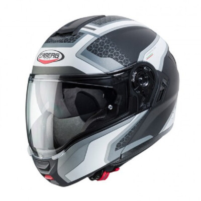 Caberg Levo Sonar Modular Fiber Motorcycle Helmet Black Matte White Size S