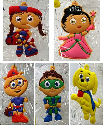SUPER WHY Christmas Ornament Set 5 Piece  BRAND NEW Featuring Red Riding Hood