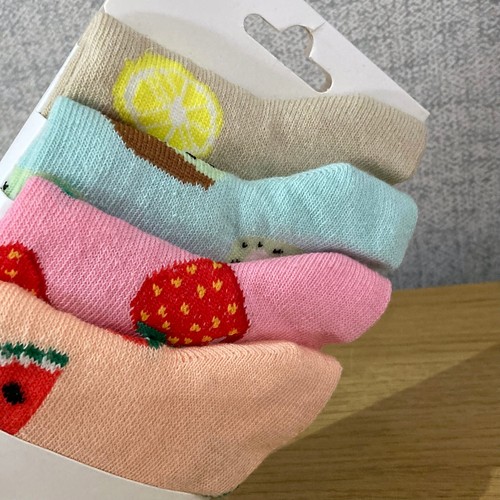 New Look Socks Pack 4 Colourful Fruit Ankle 4-7 Set Watermelon Strawberry Lemon - Picture 8 of 9