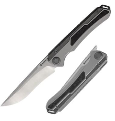 Maxace Kestrel Folding Knife 3.85'' Bohler M390 Steel Blade Titanium/Carbon Fiber