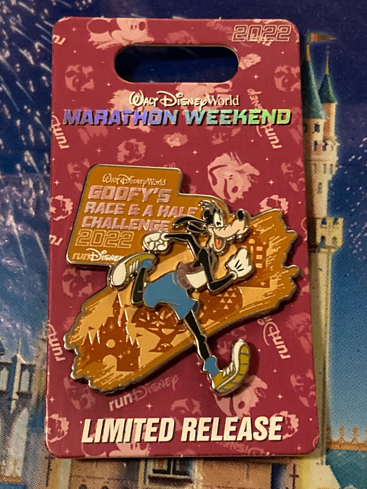 2022 RunDisney Walt Disney World Marathon Goofy's Race and a Half 39.3 Logo Pin