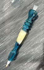 Pluma de pintura de diamantes híbrida verde azulado y perla
