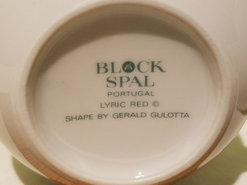 Block Spal "Lyric Red" Coffee Tea Cocoa Mugs Cups 8 oz. (Set of 4) Portugal - Picture 5 of 5