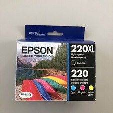 Epson 220XL Black 220 Color Cyan Magenta Yellow Ink Cartridge Genuine New 4/24