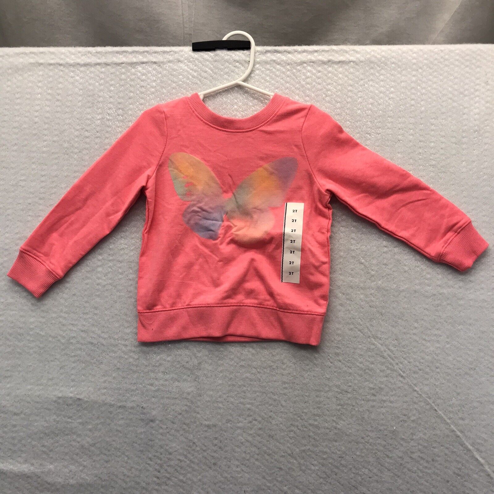 Cat & Jack-Toddler Pullover Sweatshirt-Pink Butterfly-2T