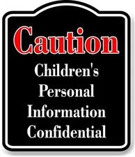 Caution Personal Information Confidential Red BLACK Aluminum Composite Sign
