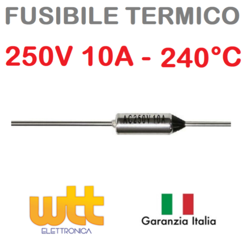 Fusibile termico assiale 240°C 250V 10A termofusibile cut-offs - Foto 1 di 2