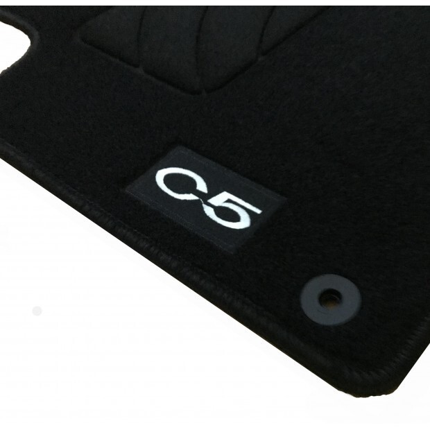 Tapis de sol Citroën C5 Aircross en velours noir sur mesure avec logo