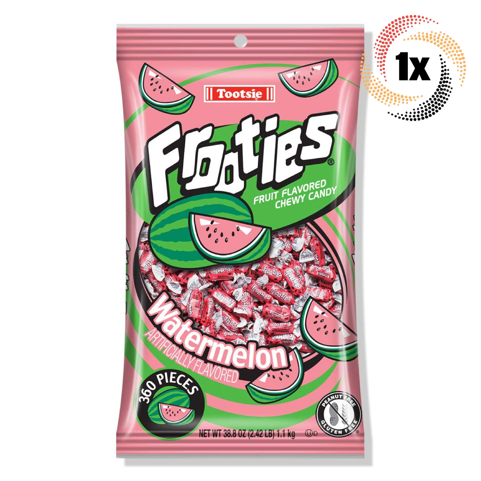 1x Bag Tootsie Frooties Watermelon Fruit Flavored Chewy Candy 360 Pieces 4790₽