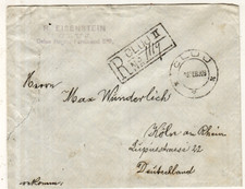 Rumunia list polecony + poczta kolejowa z Cluj do Kolonii 22.02.1929