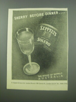 1954 Seppelts Solero Sherry Ad - Sherry before dinner