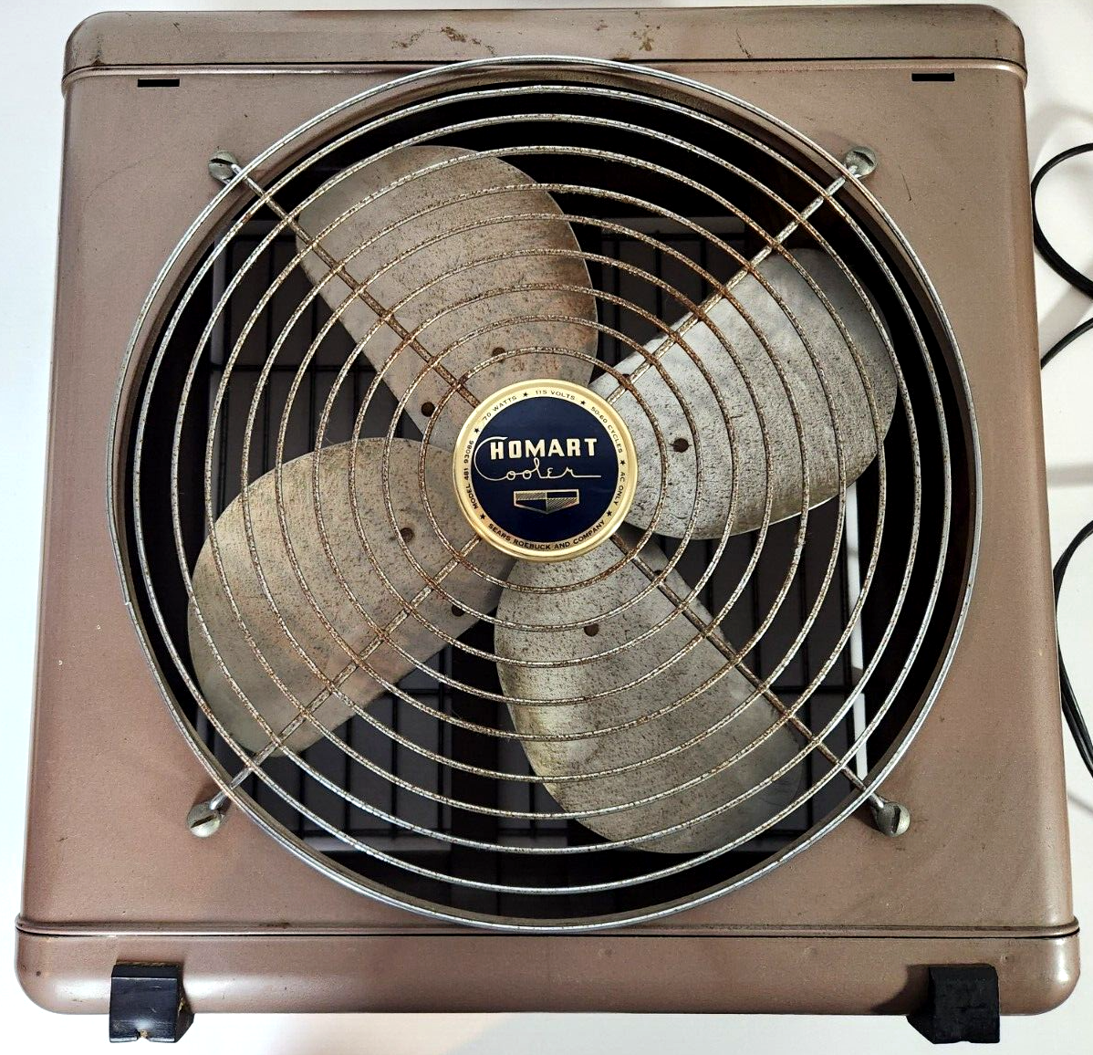 Homart Cooling Vintage Sears Roebuck Model 481 9306 12 Inch Box Fan Working