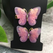 2 PC 2 Rhinestone Butterfly Hair Clip Decorative Hair Pin Barrette Set New 747
