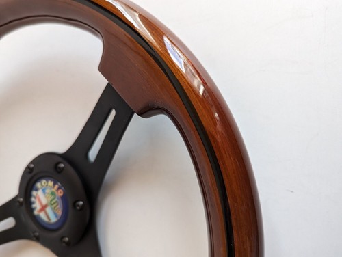 Volante adatto per Alfa Romeo vintage legno + set pomello cambio classico - Foto 13 di 13