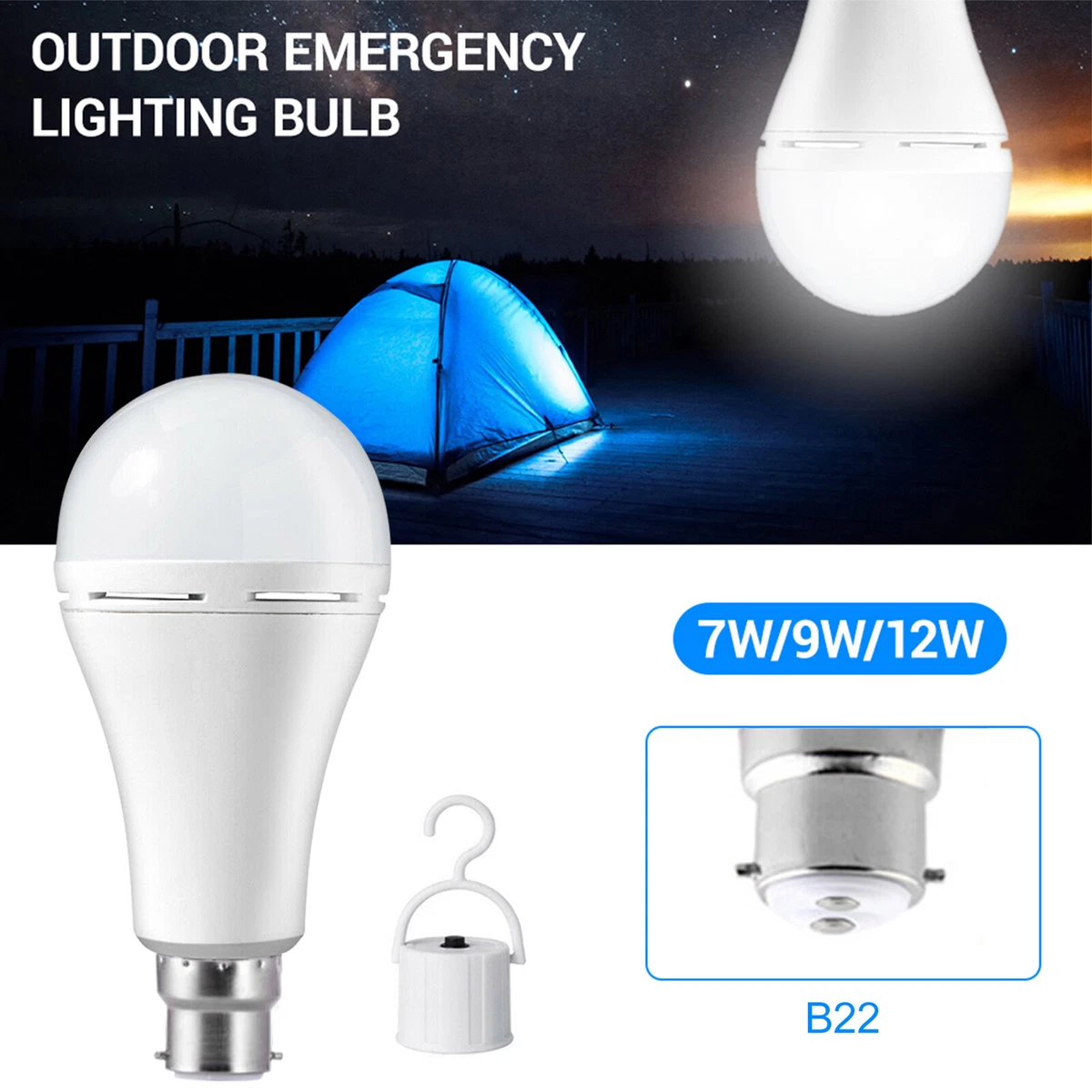 Led bulb rechargeable battery outlet