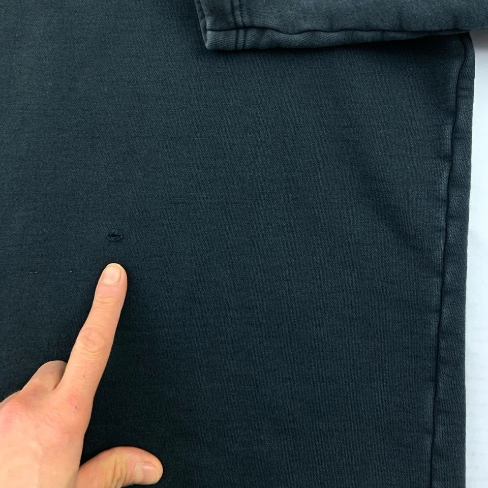 Aigle 重量级 1/4 拉链运动衫套衫 XL 码褪色黑色肘贴 — 第 3/4 张图片