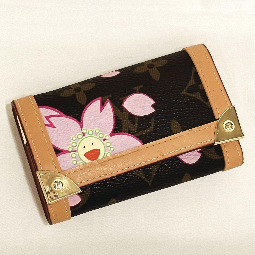 LOUIS VUITTON チェリーブロッサム キーケース/ケース LOUIS VUITTON Murakami Cherry Blossom Key Case Wallet From Japan