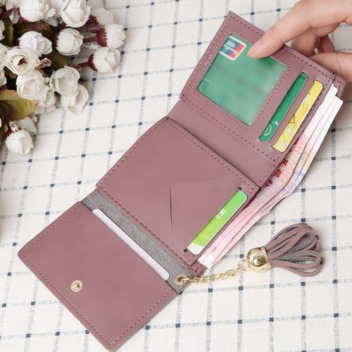 Frosted Tassel Wallet Women's Student Credit Card Ladies Wallets - Picture 10 of 12